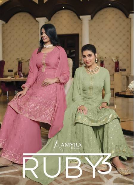 Ruby Vol 3 By Amyra Georgette Sharara Suits Catalog Catalog